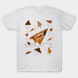 ORANGE PAPER AIRPLANES | SEE YOU IN THE FUNNY PAPERS T-Shirt